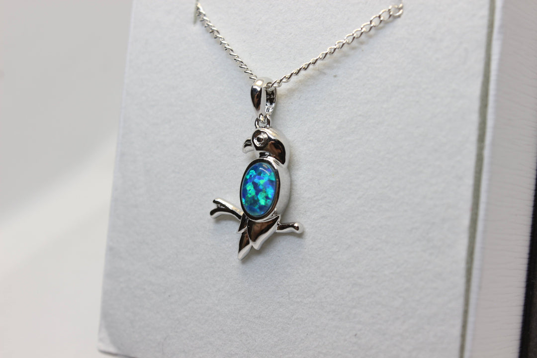 Australian Triplet Opal Pendant in Sterling Silver Bird Setting Pendant Australian Opal House 