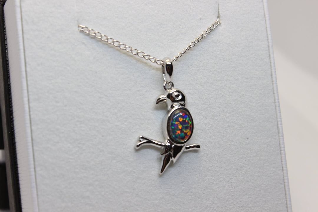 Australian Triplet Opal Pendant in Sterling Silver Bird Setting Pendant Australian Opal House 