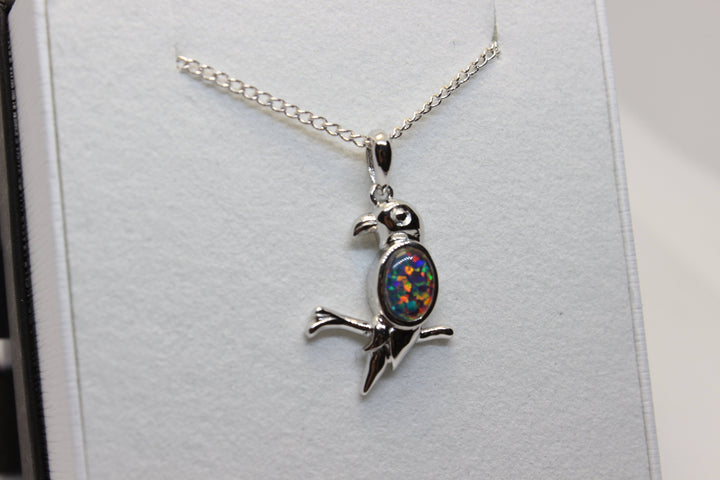 Australian Triplet Opal Pendant in Sterling Silver Bird Setting Pendant Australian Opal House 