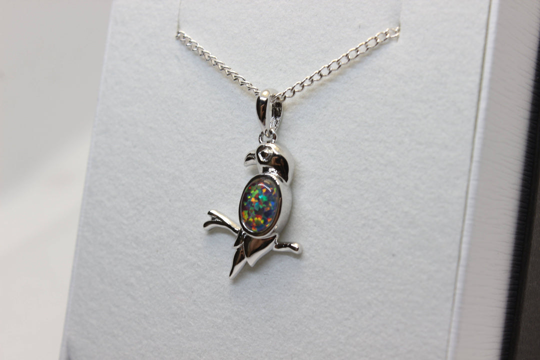 Australian Triplet Opal Pendant in Sterling Silver Bird Setting Pendant Australian Opal House 