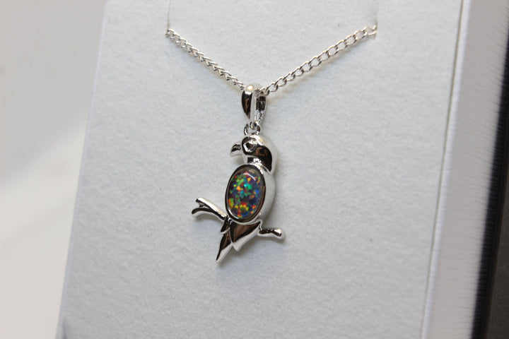 Australian Triplet Opal Pendant in Sterling Silver Bird Setting Pendant Australian Opal House 