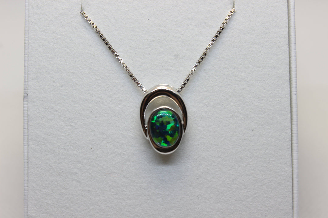 Australian Triplet Opal Pendant in Sterling Silver Setting Pendant Australian Opal House 