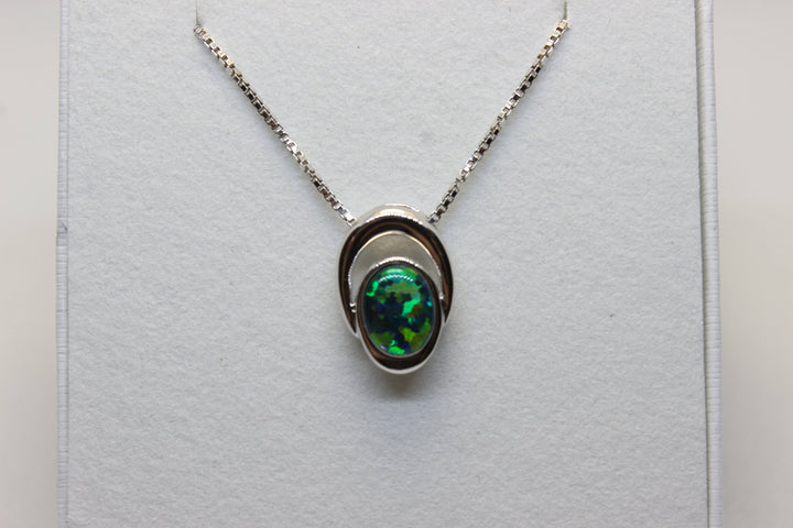 Australian Triplet Opal Pendant in Sterling Silver Setting Pendant Australian Opal House 