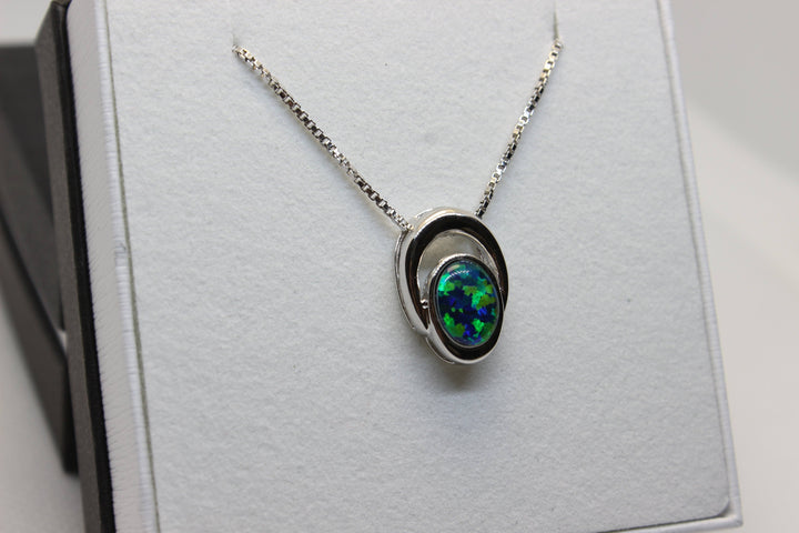 Australian Triplet Opal Pendant in Sterling Silver Setting Pendant Australian Opal House 