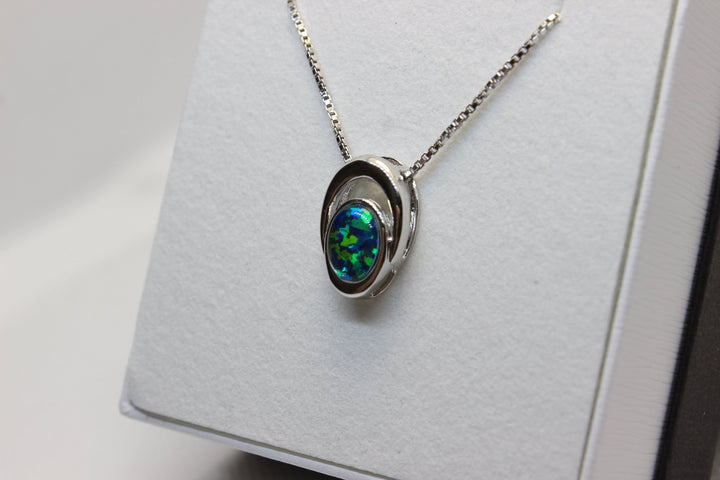 Australian Triplet Opal Pendant in Sterling Silver Setting Pendant Australian Opal House 