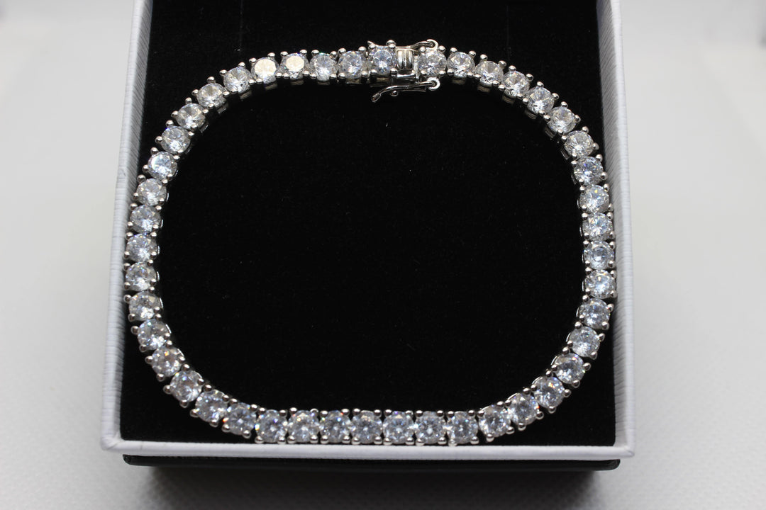 Cubic Zirconia Tennis Bracelet Sterling Silver Setting Bracelet aopal 