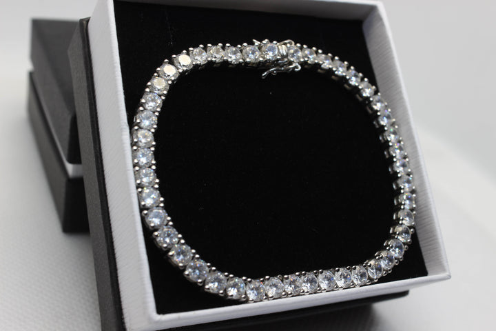 Cubic Zirconia Tennis Bracelet Sterling Silver Setting Bracelet aopal 