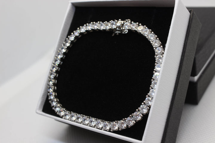 Cubic Zirconia Tennis Bracelet Sterling Silver Setting Bracelet aopal 