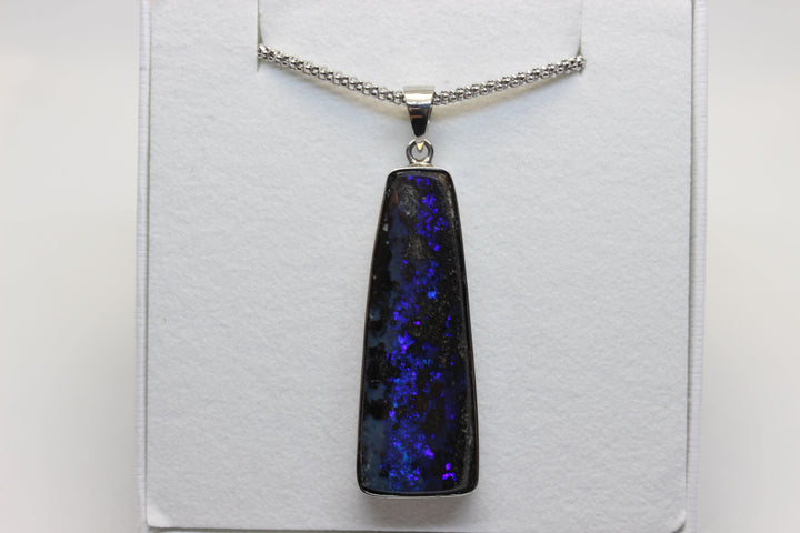 Australian Boulder Opal Pendant in Sterling Silver Setting Pendant Australian Opal House 