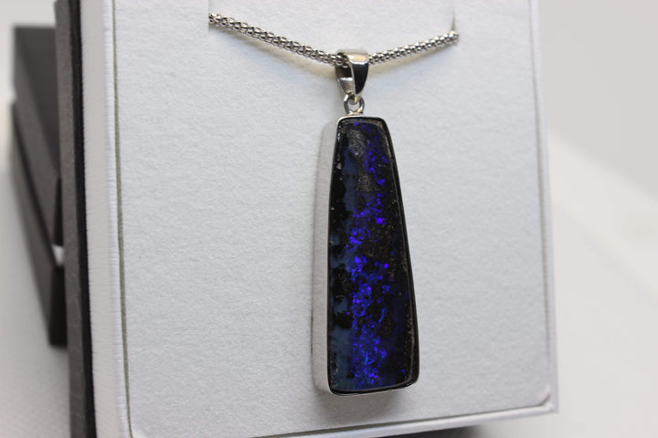 Australian Boulder Opal Pendant in Sterling Silver Setting Pendant Australian Opal House 