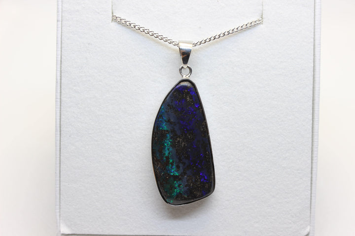 Australian Boulder Opal Pendant in Sterling Silver Setting Pendant Australian Opal House 