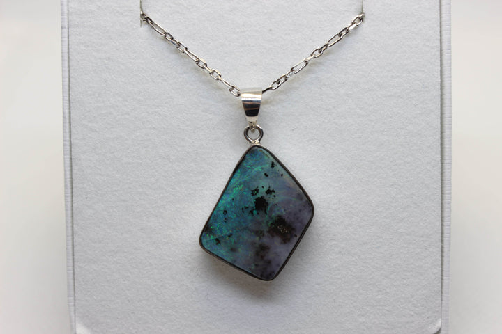 Australian Boulder Opal Pendant in Sterling Silver Setting Pendant Australian Opal House 