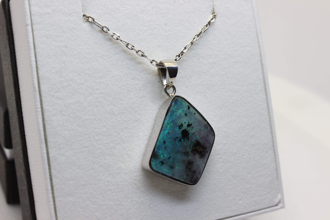 Australian Boulder Opal Pendant in Sterling Silver Setting Pendant Australian Opal House 