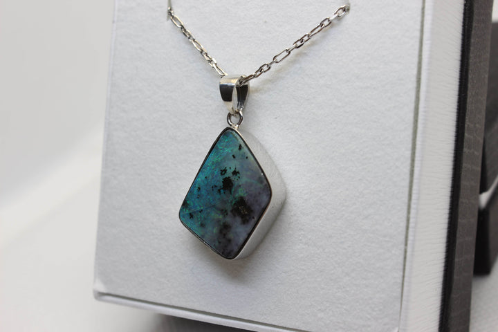 Australian Boulder Opal Pendant in Sterling Silver Setting Pendant Australian Opal House 