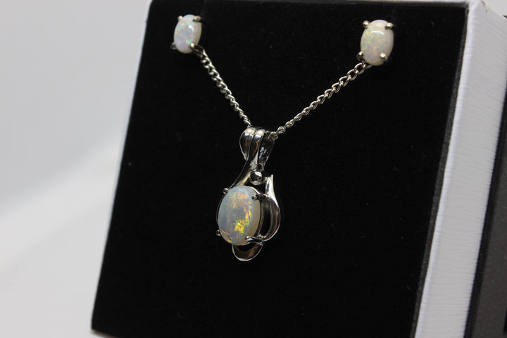 Australian Solid Opal Set in Sterling Silver Setting Set Australian Opal House 