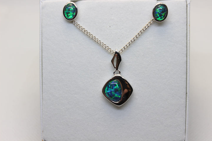 Australian Triplet Opal Set in Sterling Silver Setting Set Australian Opal House 