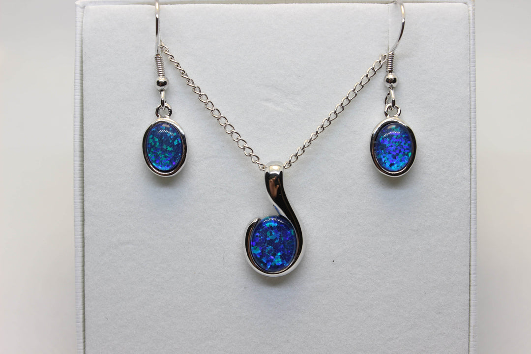 Australian Triplet Opal Set in Sterling Silver Setting Set Australian Opal House 