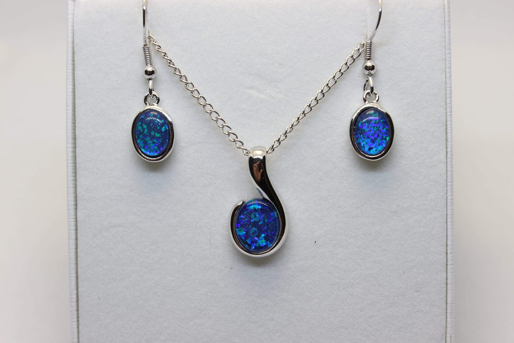 Australian Triplet Opal Set in Sterling Silver Setting Set Australian Opal House 