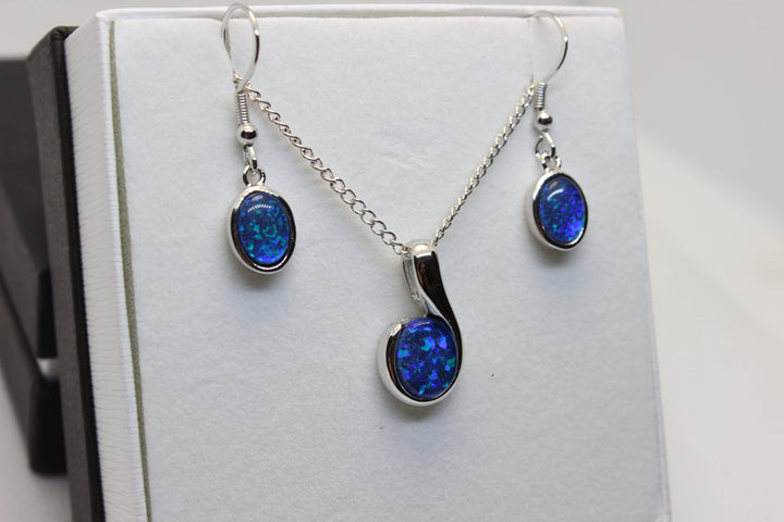 Australian Triplet Opal Set in Sterling Silver Setting Set Australian Opal House 