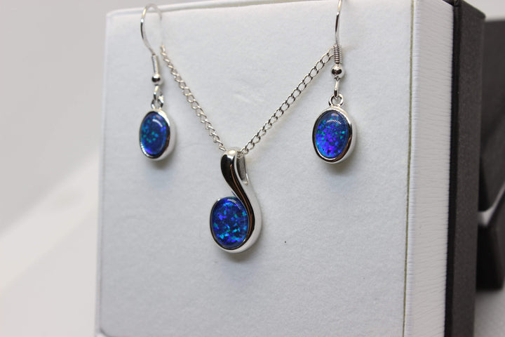 Australian Triplet Opal Set in Sterling Silver Setting Set Australian Opal House 