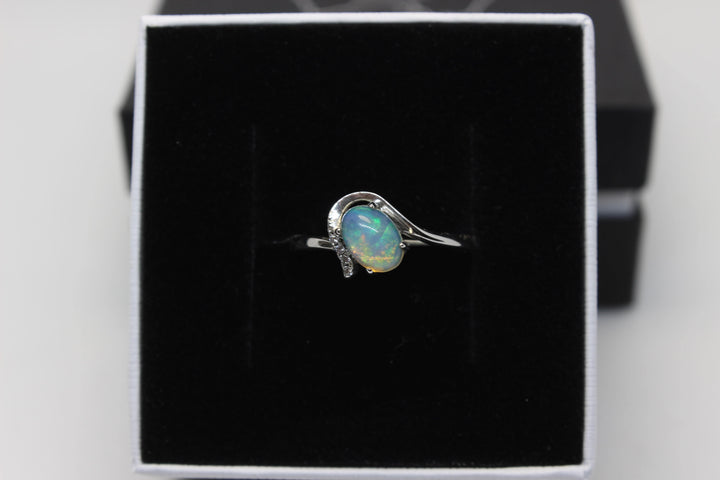 Australian Solid Opal Ring in Sterling Silver Setting Rings Australian Opal House 