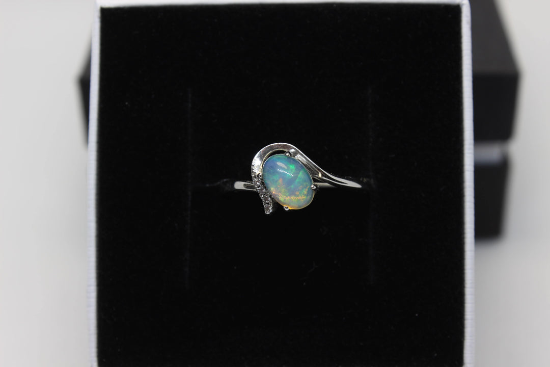 Australian Solid Opal Ring in Sterling Silver Setting Rings Australian Opal House 