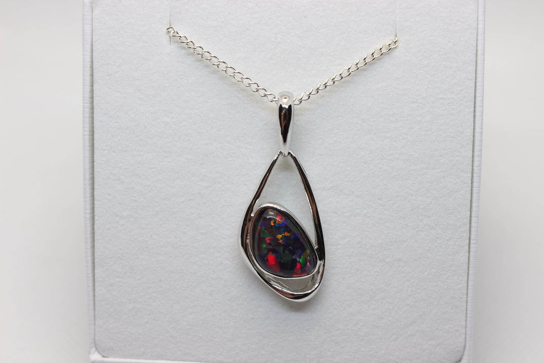 Australian Triplet Opal Pendant in Sterling Silver Setting Pendant Australian Opal House 