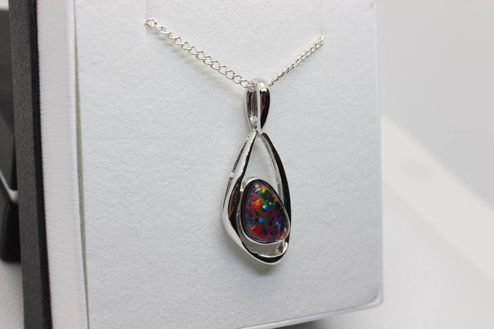 Australian Triplet Opal Pendant in Sterling Silver Setting Pendant Australian Opal House 