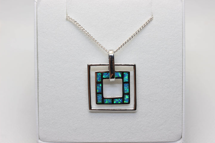 Australian Inlay Opal Pendant in Sterling Silver Setting Pendant Australian Opal House 