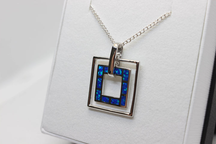 Australian Inlay Opal Pendant in Sterling Silver Setting Pendant Australian Opal House 