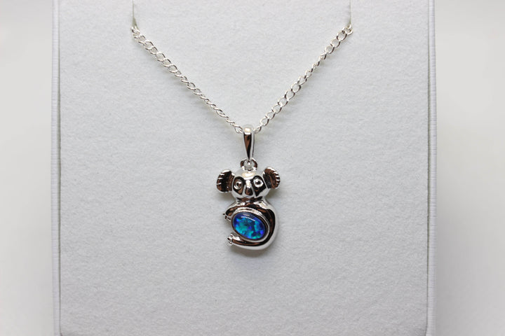 Australian Triplet Opal Pendant in Sterling Silver Setting Koala Pendant Australian Opal House 