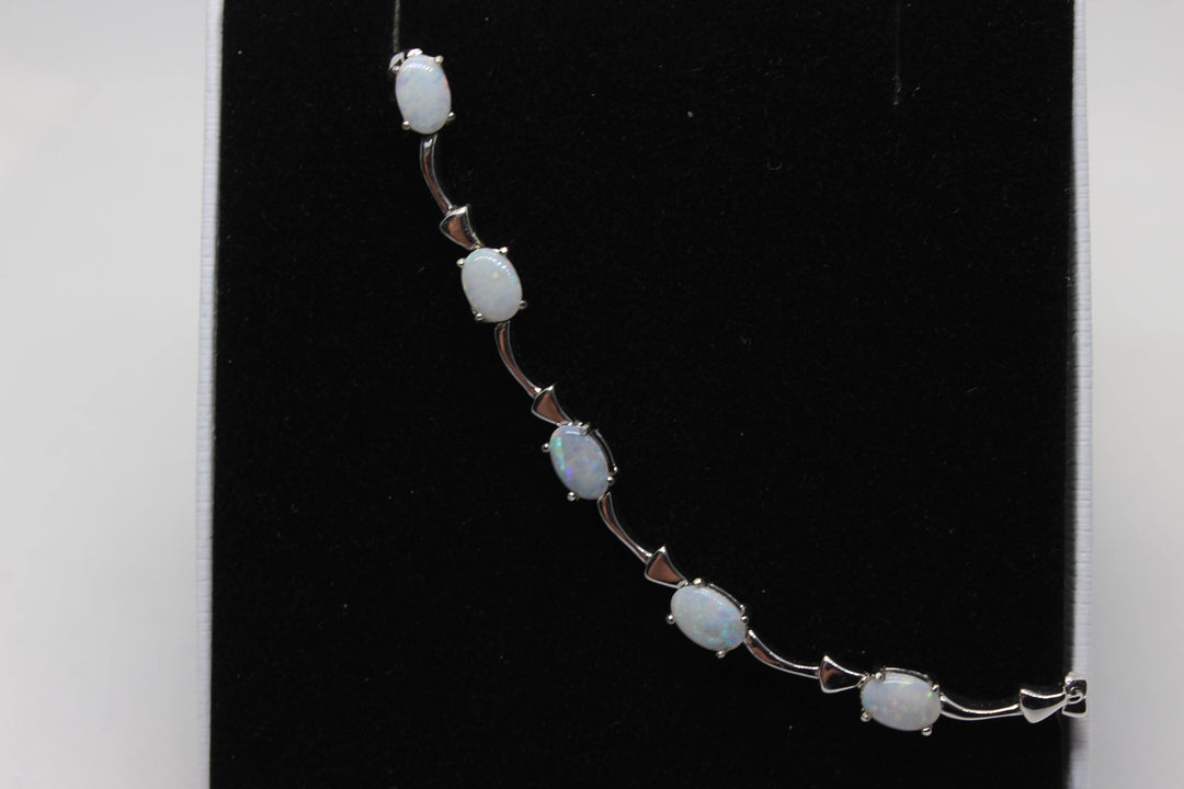 Australian Solid Opal Bracelet in Sterling Silver Setting Pendant Australian Opal House 