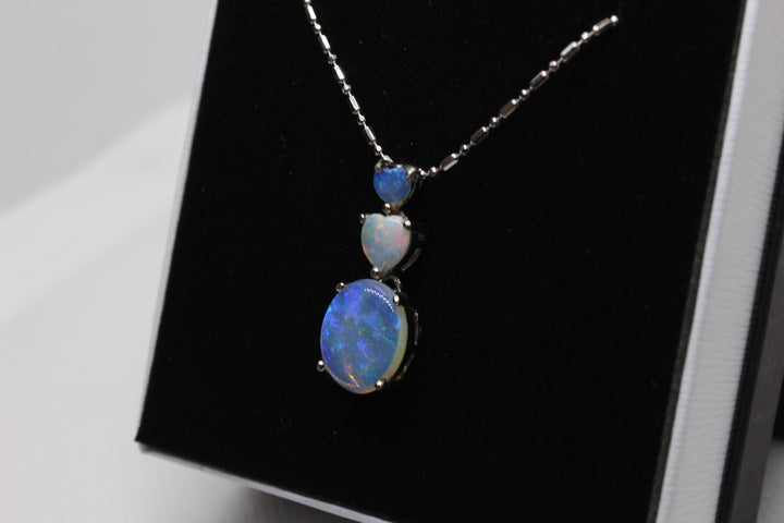 Australian Solid Opal Pendant in Sterling Silver Setting Pendant Australian Opal House 