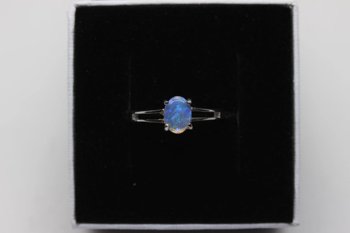 Australian Solid Opal Ring in Sterling Silver Setting Pendant Australian Opal House 