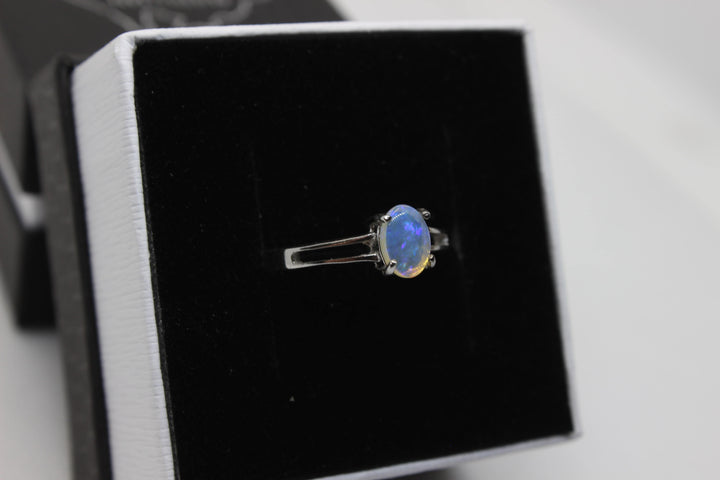 Australian Solid Opal Ring in Sterling Silver Setting Pendant Australian Opal House 