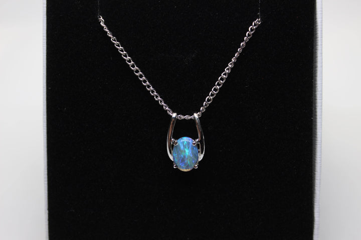 Australian Natural Solid Crystal Opal Pendant Sterling Silver Setting Pendant Australian Opal House 