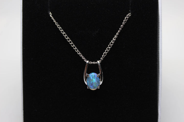 Australian Natural Solid Crystal Opal Pendant Sterling Silver Setting Pendant Australian Opal House 