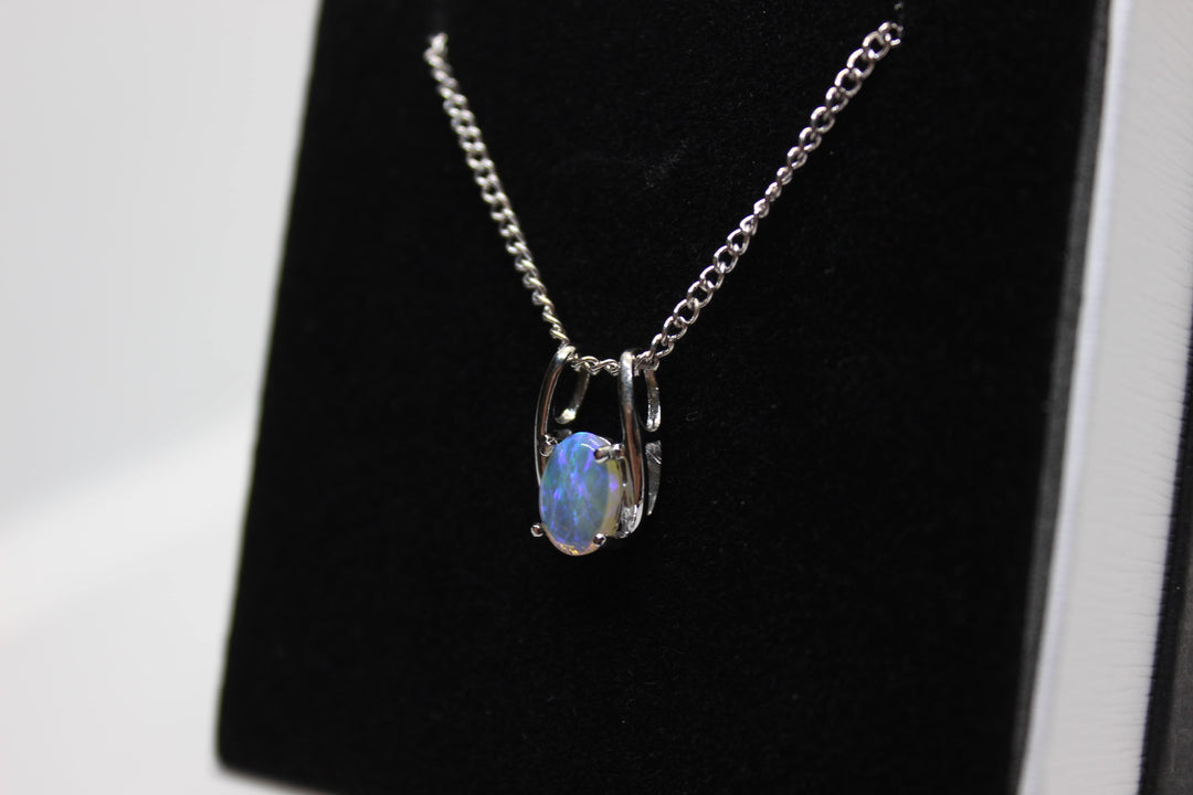 Australian Natural Solid Crystal Opal Pendant Sterling Silver Setting Pendant Australian Opal House 