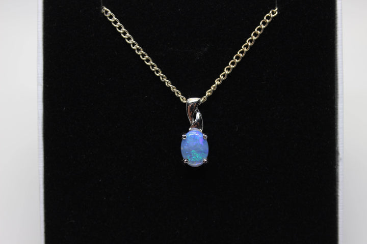 Australian Natural Solid Crystal Opal Pendant Sterling Silver Setting Pendant Australian Opal House 