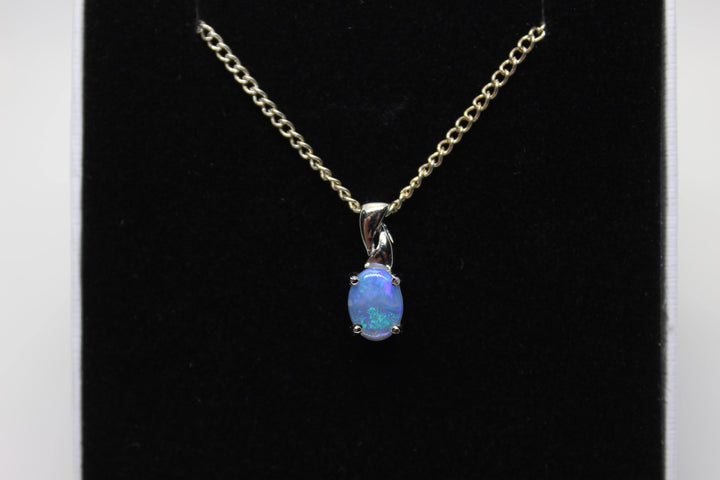 Australian Natural Solid Crystal Opal Pendant Sterling Silver Setting Pendant Australian Opal House 