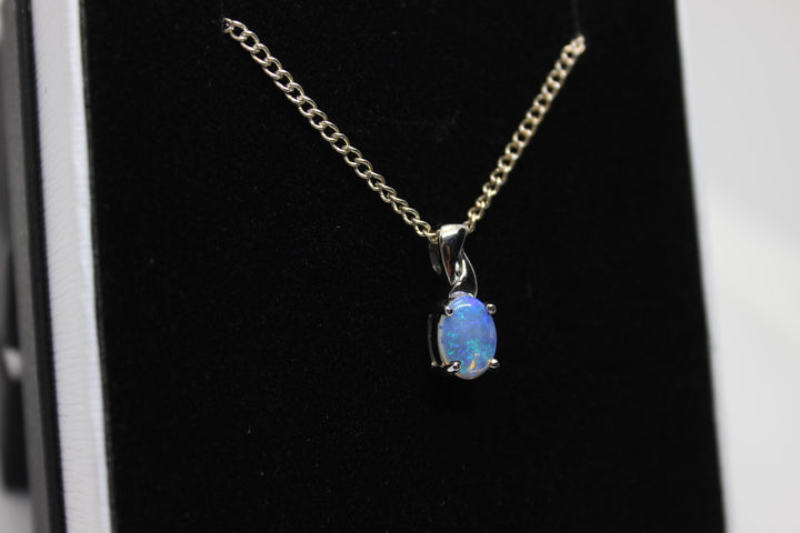 Australian Natural Solid Crystal Opal Pendant Sterling Silver Setting Pendant Australian Opal House 