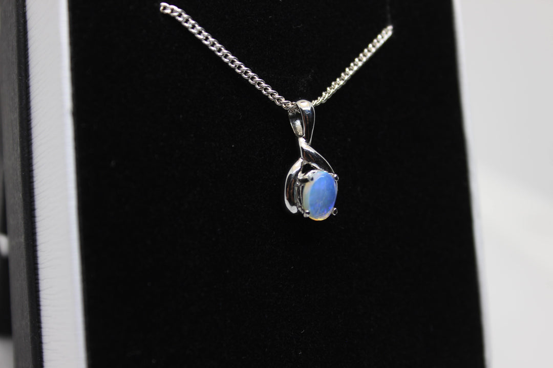 Australian Natural Solid Crystal Opal Pendant Sterling Silver Setting Pendant Australian Opal House 