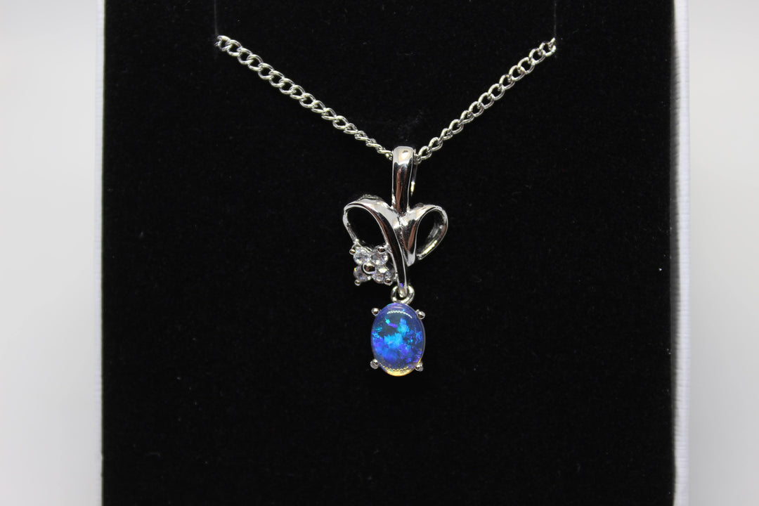 Australian Natural Solid Crystal Opal Pendant Sterling Silver Setting Pendant Australian Opal House 