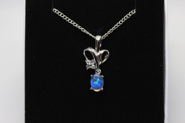 Australian Natural Solid Crystal Opal Pendant Sterling Silver Setting Pendant Australian Opal House 