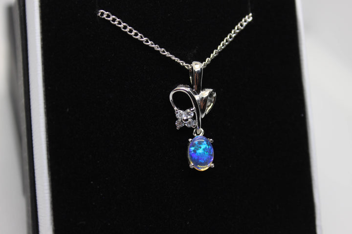 Australian Natural Solid Crystal Opal Pendant Sterling Silver Setting Pendant Australian Opal House 