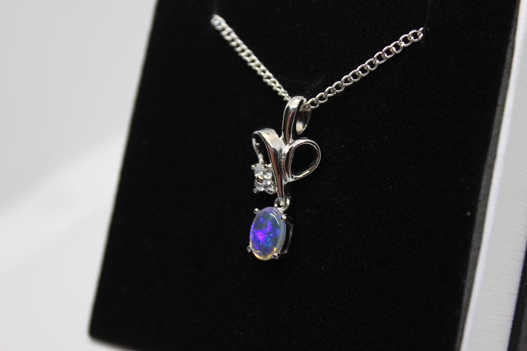 Australian Natural Solid Crystal Opal Pendant Sterling Silver Setting Pendant Australian Opal House 