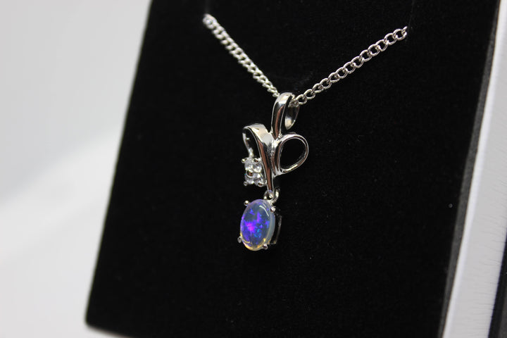 Australian Natural Solid Crystal Opal Pendant Sterling Silver Setting Pendant Australian Opal House 