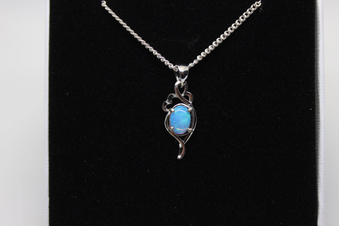 Australian Natural Solid Crystal Opal Pendant Sterling Silver Setting Pendant Australian Opal House 