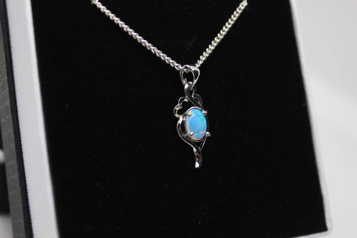 Australian Natural Solid Crystal Opal Pendant Sterling Silver Setting Pendant Australian Opal House 