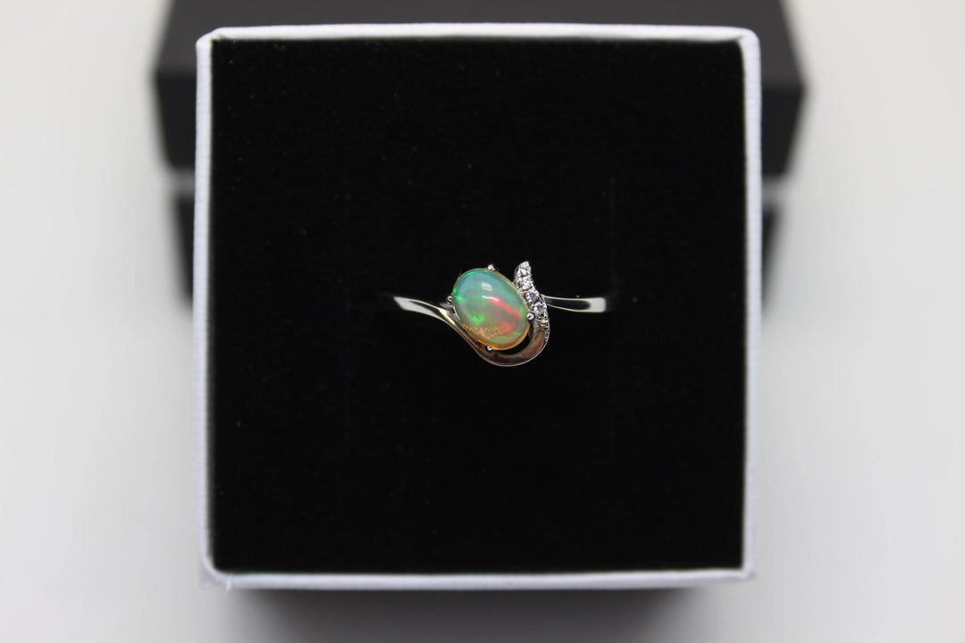 Australian Solid Opal Ring in Sterling Silver Setting Rings Australian Opal House 